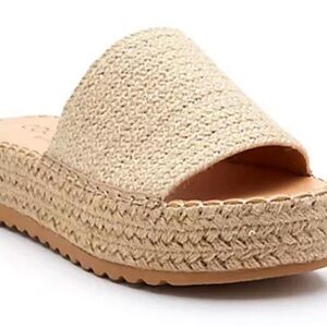 Women's Tan Espadrille Slide Sandals